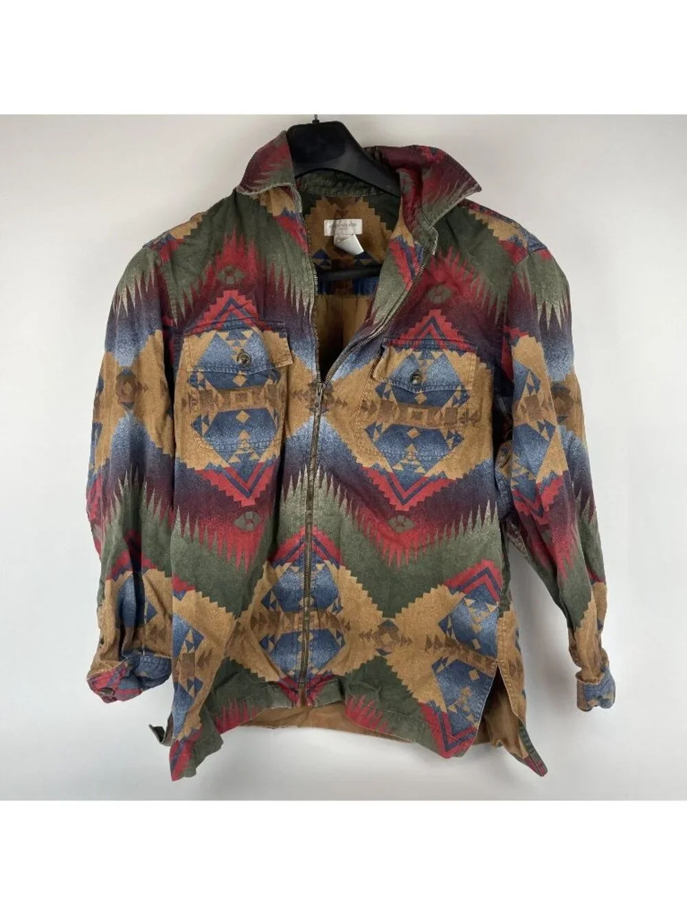 Jones New York Sport Western Aztec Jacket – 100% Cotton Full Zip Shirt Jacket M - Picture 1 of 5